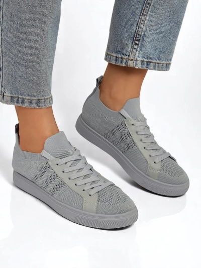 Androsia Gray Sneakers – Stylish flat sports shoes for summer and spring