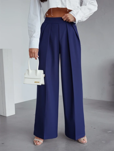 Royalfashion Wide women's trousers with crease