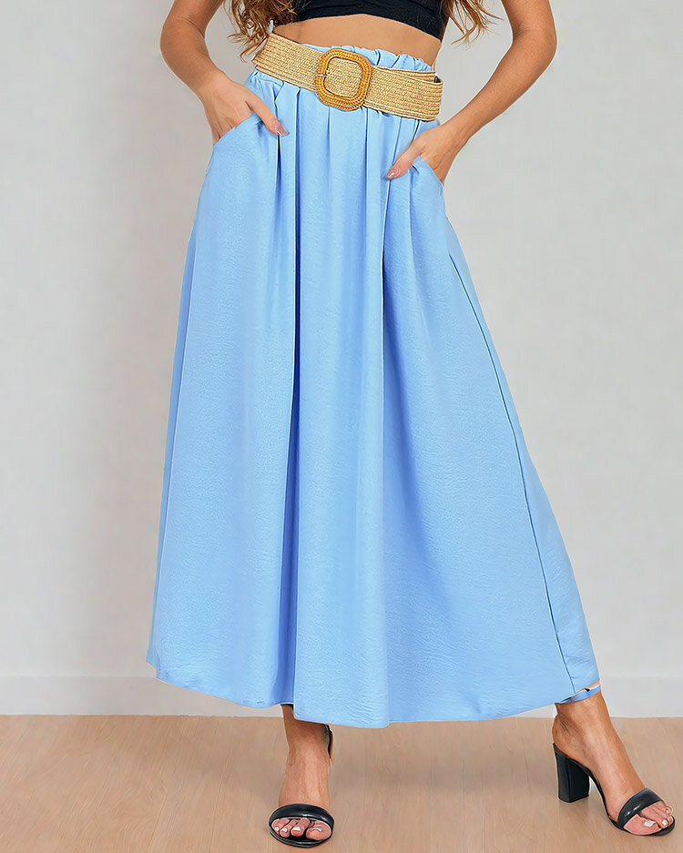 Royalfashion Women's midi skirt with belt