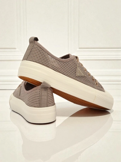 Damskie sneakersy Hypatia Mesh jasny brąz na lato płaska podeszwa 3cm