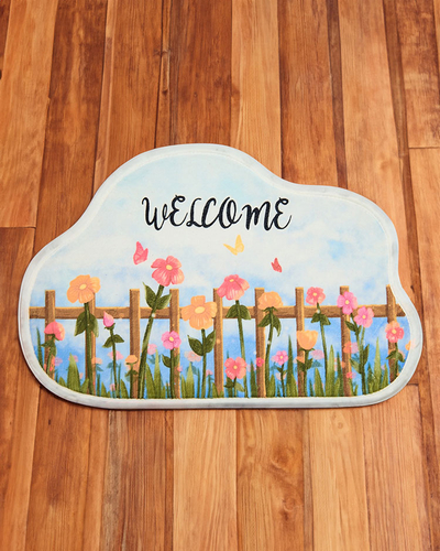 Royalfashion Colorful doormat rug with flowers 40x60