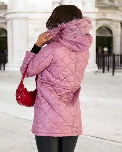 Royalfashion Naiste tikitud jakk roosas