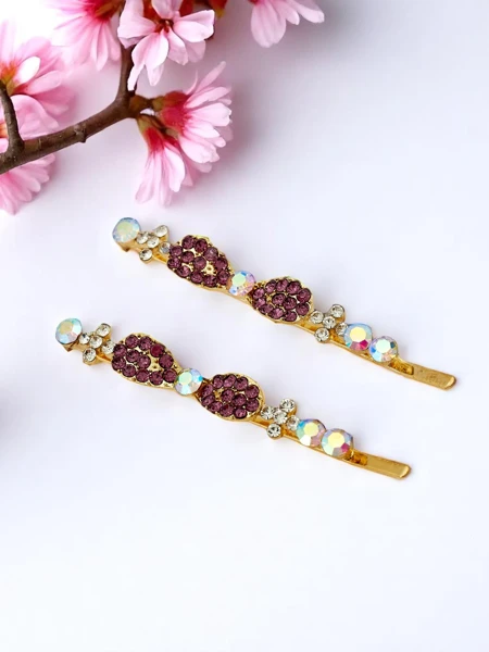 Royalfashion Заколки с стразами и маленькими бантиками Tiny Bows