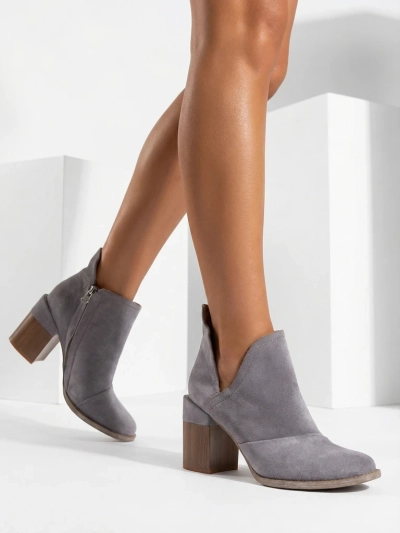 Женские Ботинки Luna Голубино-Серые Кожаные Элегантные на Осень