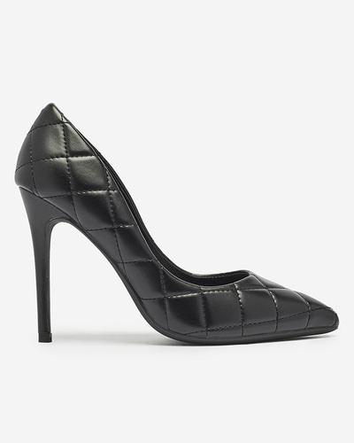 Women's quilted pumps in black color Duclisa- Footwear