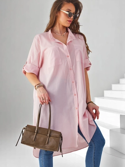 Royalfashion Cotton long women's oversized shirt