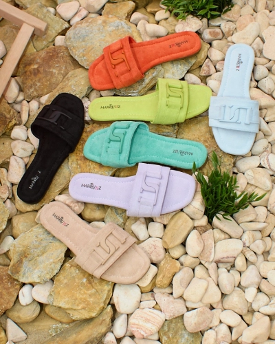 Royalfashion Фиолетовые женские шлепанцы с пряжкой Rydr