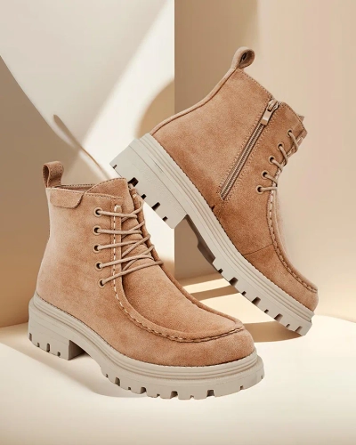 Royalfashion Kvinnar lace-up ankil stövlar Rullose