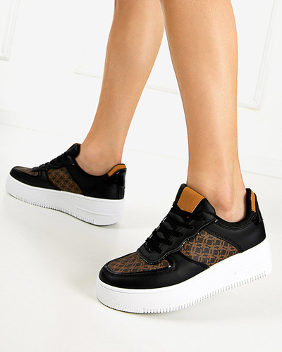 Black women's sports shoes with Glou print - Footwear