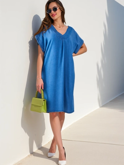 Royalfashion Simple women's tunic resembling a jean dress