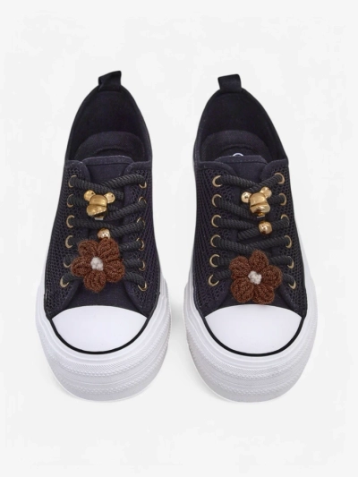 Royalfashion Women's perforated sneakers with decorations Osdo