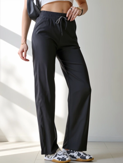 Royalfashion Wide women's trousers made of fabric with cotton