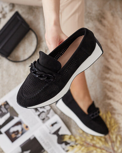 Royalfashion Läbipaistvad naiste mokassinad ketiga Isolla