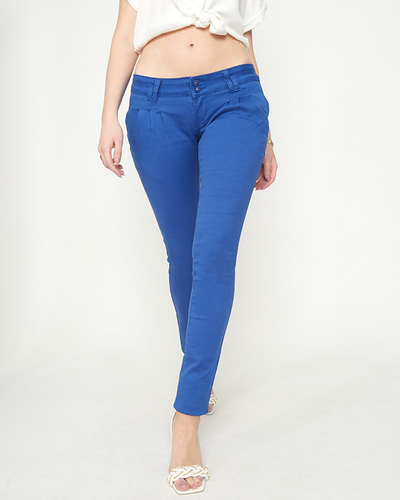 Royalfashion Women's fabric low-rise pants in cobalt