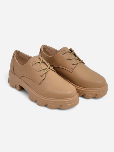 Royalfashion Women's lace-up shoes with a thicker sole Gofey