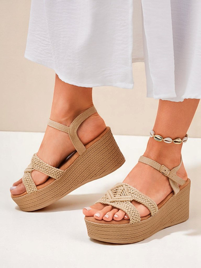 Royalfashion Женские плетеные босоножки на танкетке Sunny Day