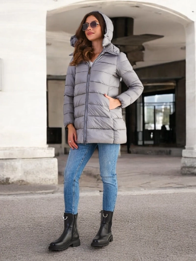 Royalfashion Kvinnor quiltad vinterjacka