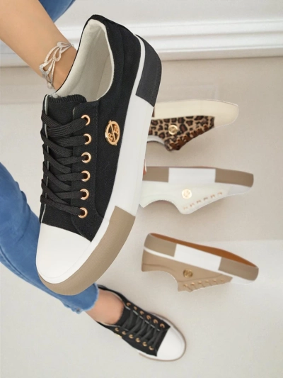 Black women’s Aurelio Canvas sneakers