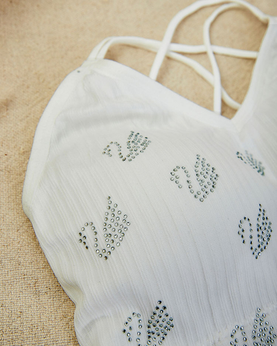 Royalfashion Women's sports bra with zircons