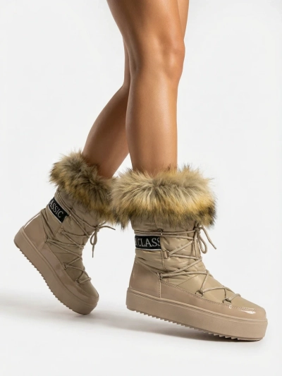 Royalfashion Светло-коричневые ботинки-слипы a'la snow boots for women Gomllo