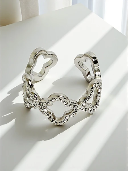 Ariadne Silverita bracelet with crystals – silver, geometric glamour design