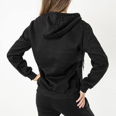 Women's black zip-up hoodie - Clothing