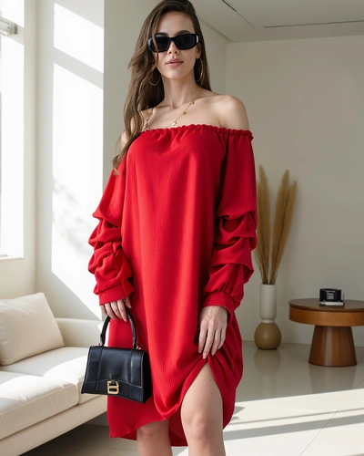 Royalfashion Smooth women's dress a'la Spanish with ruffles