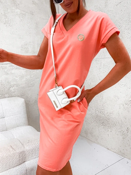 Royalfashion Cotton naiste kleit koos paigaga