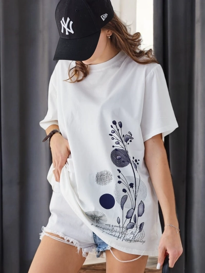 Royalfashion Naiste puuvillane T-särk prindiga