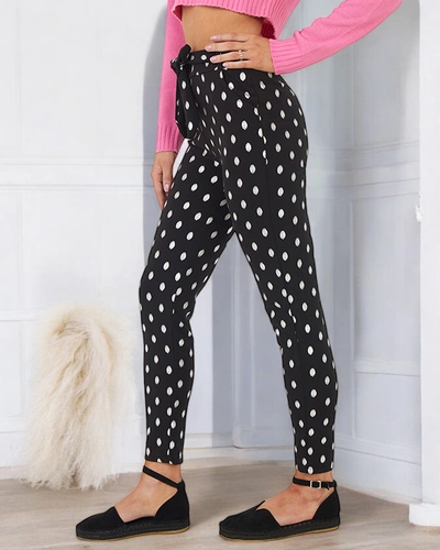 Black ladies 'treggings with silver polka dots - Clothing