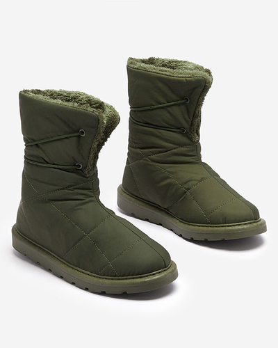 Dark green women's shoes a'la snow boots Amirfu- Footwear