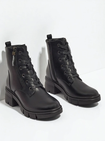 Eco-leather laced women's ankle boots Nomelira