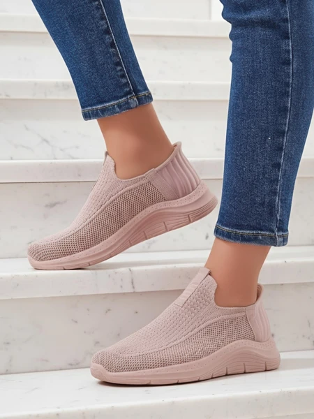 Naiste tossud Apollo Rosa – roosad kangast slip-on jalanõud madala tallaga