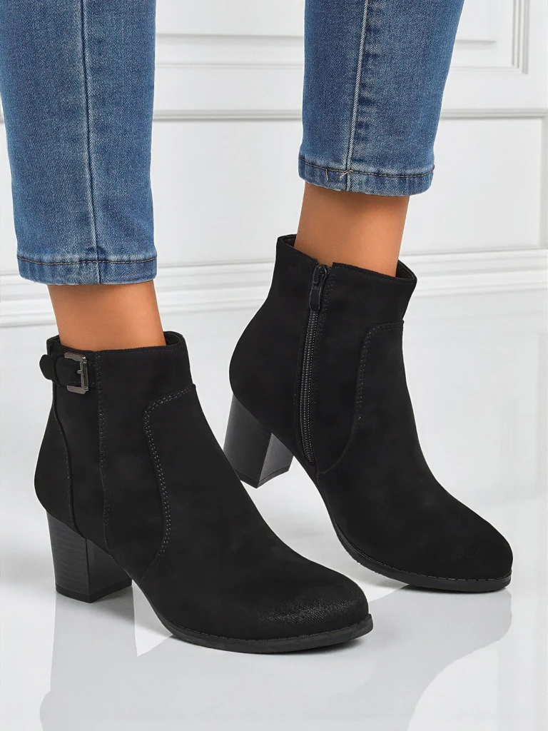 Naiste öko-seemisnahast kontsaga poolsaapad Crimson Dusk