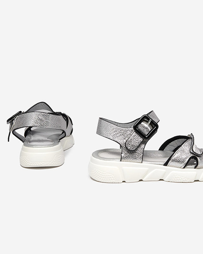 Girls' silver shiny sandals Jenilo - Shoes