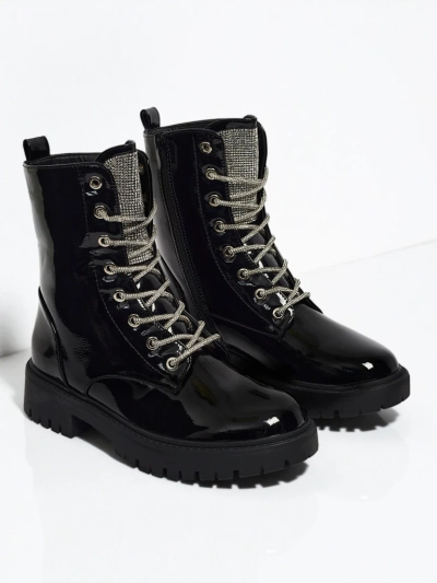 Fjorra Women's Patent Lace-up Ankle Boots