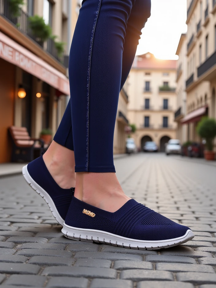 Royalfashion Women's sports moccasins Sortpes