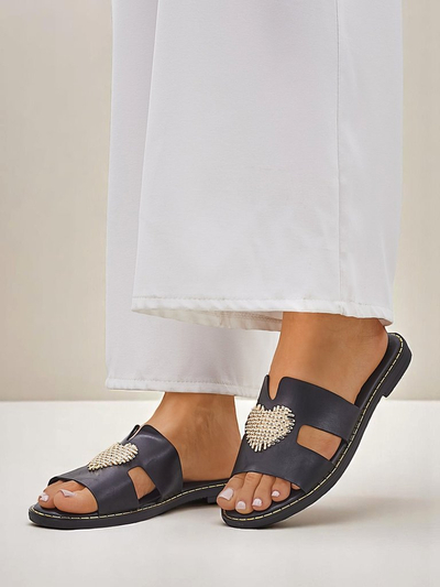 Royalfashion Women's slip-ons with heart Gold Heart