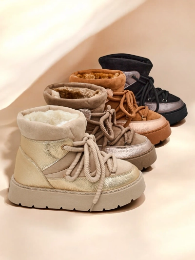 Royalfashion Kvinner's lace-up snø støvler Iniuc