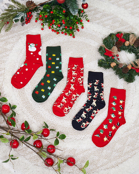 Royalfashion Long Men's Christmas Socks 5/pack