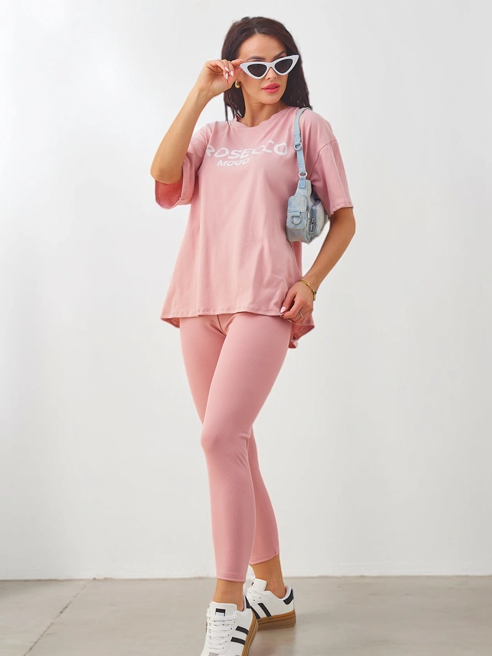 Royalfashion Cotton women's set with short sleeves and leggings