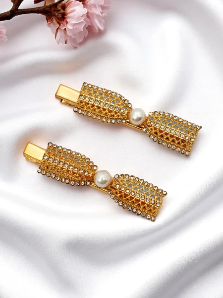 Royalfashion Заколка для волос с стразами в форме бантиков Bow Sparkle