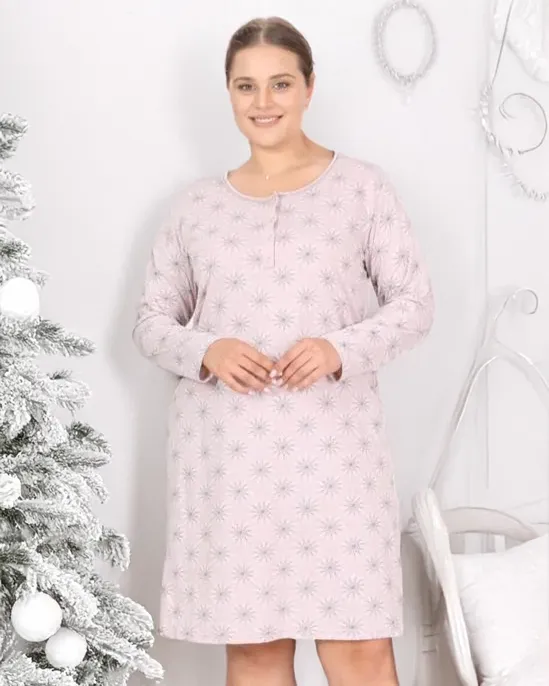 Ночная сорочка Royalfashion для женщин с принтом БОЛЬШОГО РАЗМЕРА