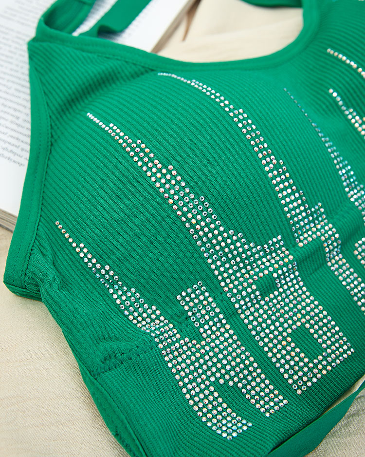 Royalfashion Women's sports bra with zircons