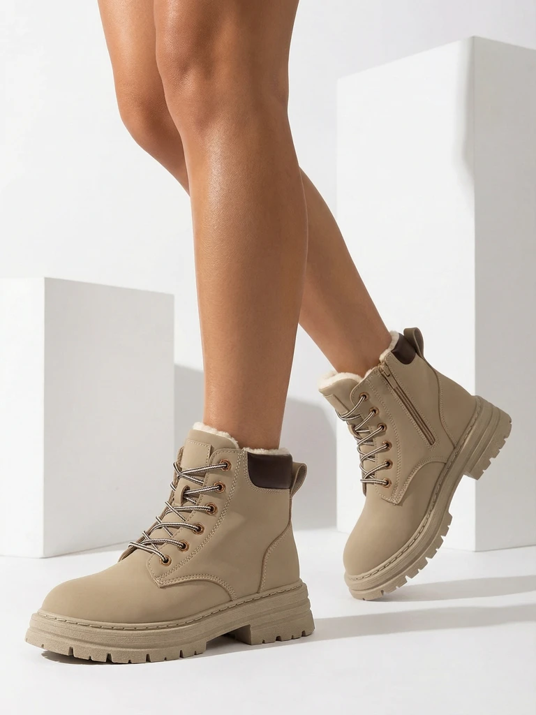 Royalfashion Gray-brown women's insulated trapper boots Radoras