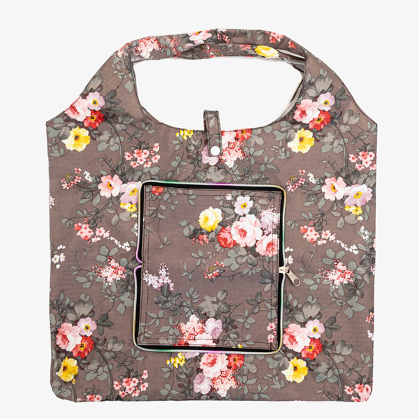 Brown floral shopping bag folded into a wallet - Accessories