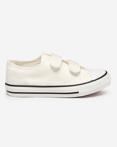 White and ecru girls' Velcro sneakers Bovis - Footwear