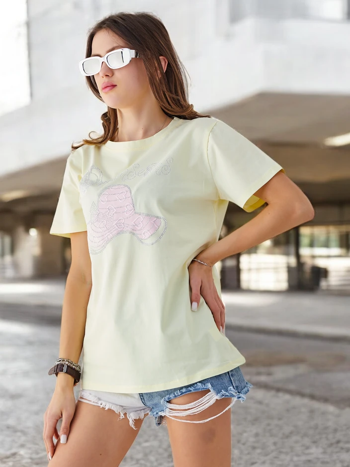 Royalfashion Naiste puuvillane pluus printimisega