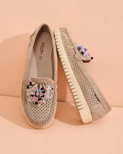 Royalfashion Women's beaded openwork moccasins Namis