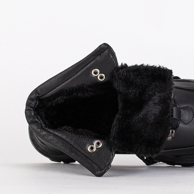 Black eco leather snow boots Rueq- Footwear